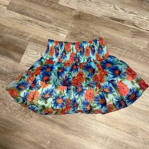 Milly Wyatt Paint Dahlia Print Skirt